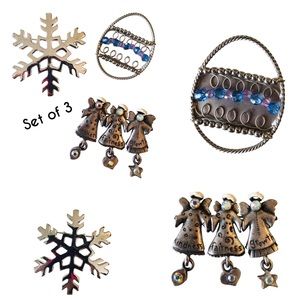 VTG Set of 3 Holiday Pins